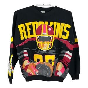 Vintage RARE NFL REDSKINS 1989 Sweatshirt Applied Design Made in USA Size Largez